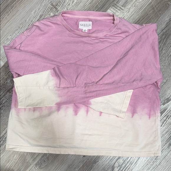 Isa & Ella Tops - ISA & ELLA Pink and Cream Cropped Shirt